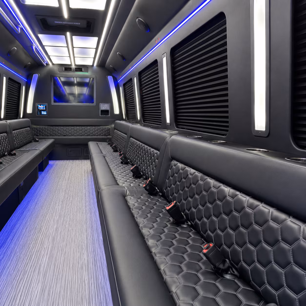 Port St. Lucie Birthday, Sweet 16, & Quinceañera Transportation party bus interior