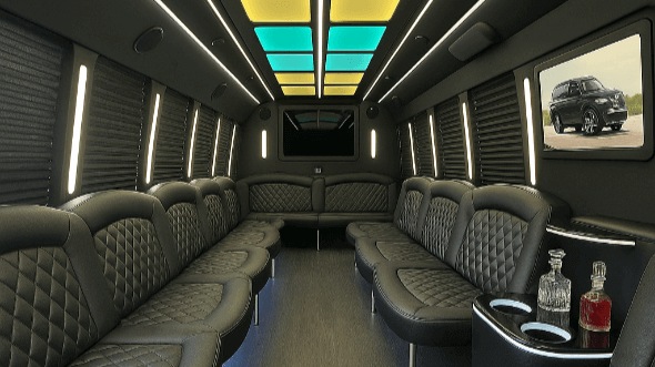 Interior of Charter Bus Company West Palm Beach's 20 Passenger Party Bus in West Palm Beach