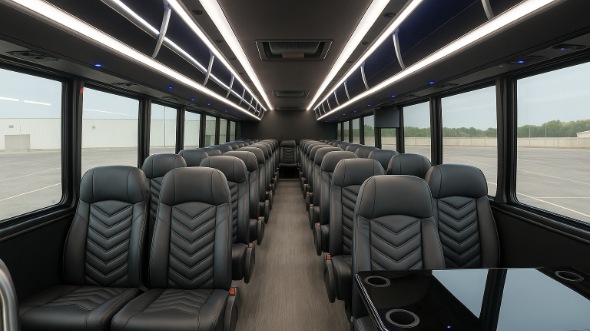 Interior of Charter Bus Company Port St Lucie's 30 Passenger Minibus in Port St Lucie