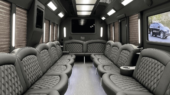 Interior of Charter Bus Company Delray Beach's 30 Passenger Party Bus in Delray Beach