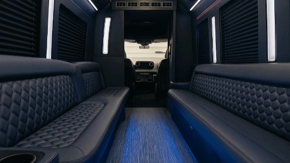 Interior of Charter Bus Company Boynton Beach's 40 Passenger Party Bus in Boynton Beach