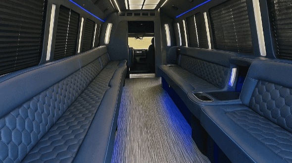 Interior of Charter Bus Company Delray Beach's 40 Passenger Party Bus in Delray Beach