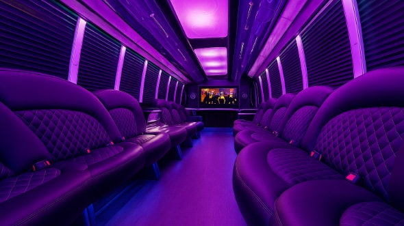 Interior of Port St Lucie Party Bus Company's 40 Passenger Party Bus in Port St Lucie