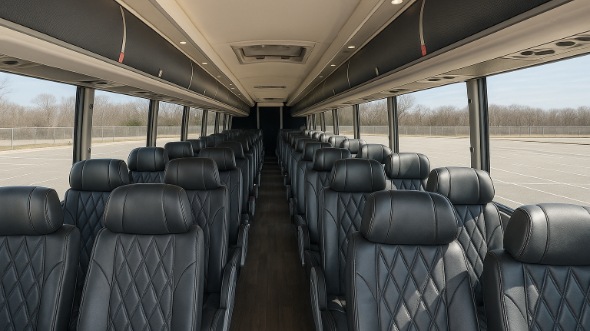 Interior of Charter Bus Company Port St Lucie's 45 Passenger Charter Bus in Port St Lucie