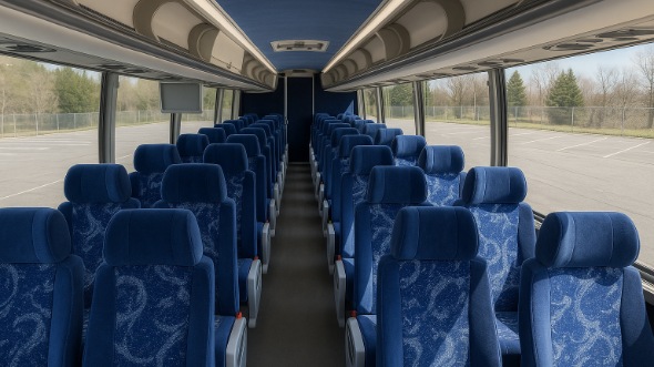Interior of Charter Bus Company Port St Lucie's 46 Passenger Charter Bus in Port St Lucie