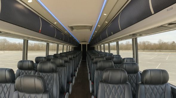 Interior of Charter Bus Company Port St Lucie's 47 Passenger Charter Bus in Port St Lucie