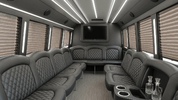Interior of Charter Bus Company Coral Springs's 50 Passenger Party Bus in Coral Springs