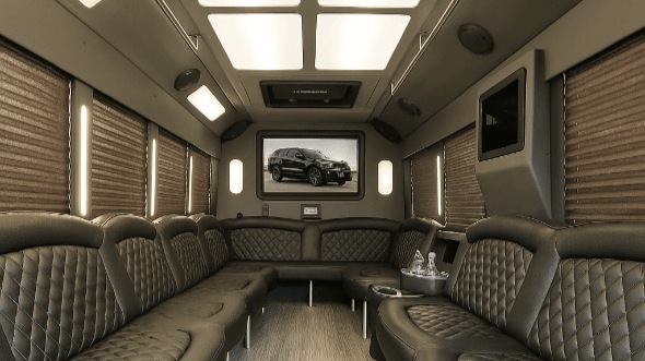 Interior of Charter Bus Company Melbourne's 50 Passenger Party Bus in Melbourne